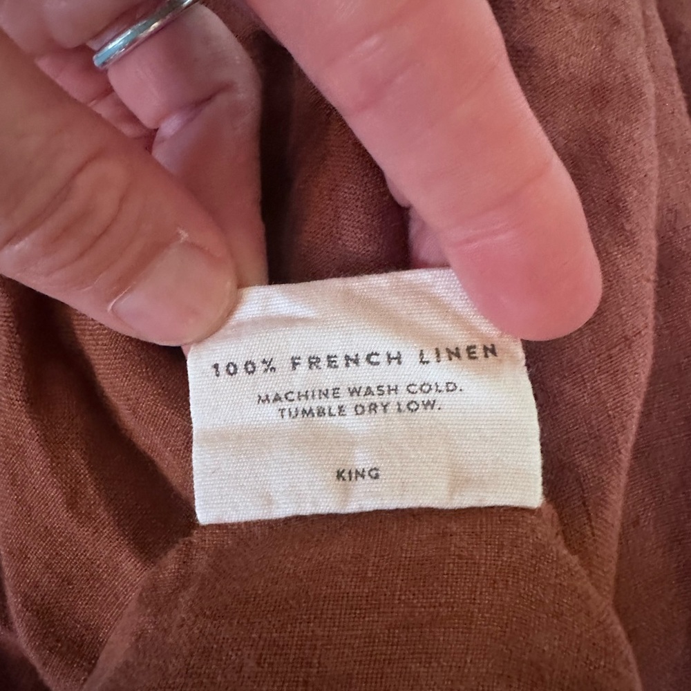 The Citizenry 100% French Linen Duvet Cover Terracotta Colored King B35 - Picture 12 of 13